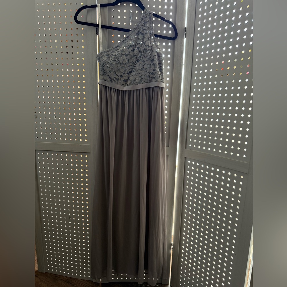 David's Bridal Gray Lace Formal Kids Dress